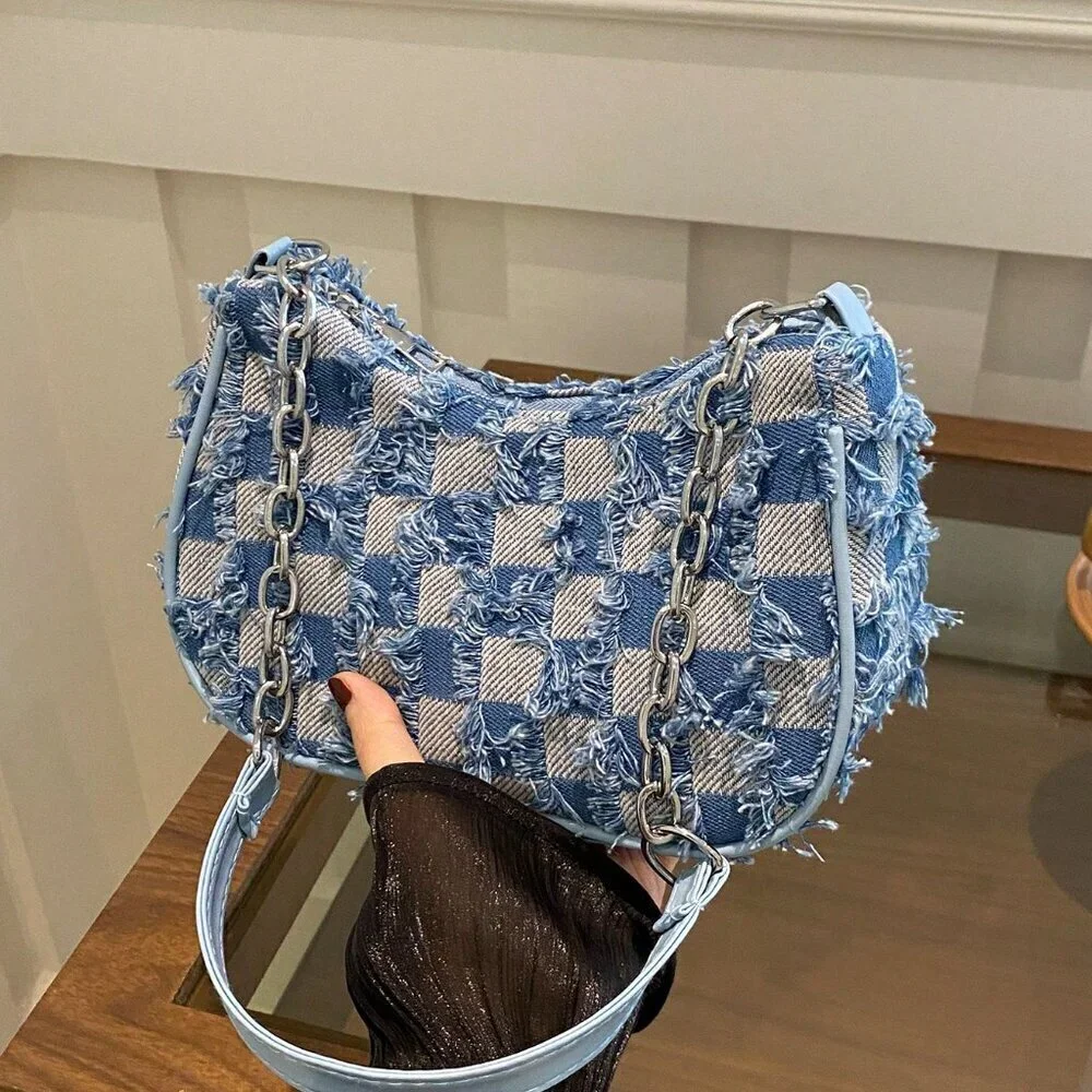 Blue Boho Women's Decorative Buckle Detailing